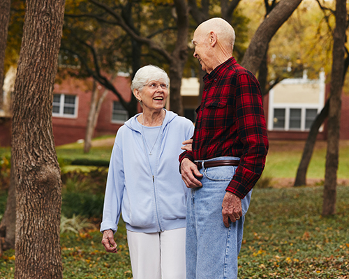 couple walking outside