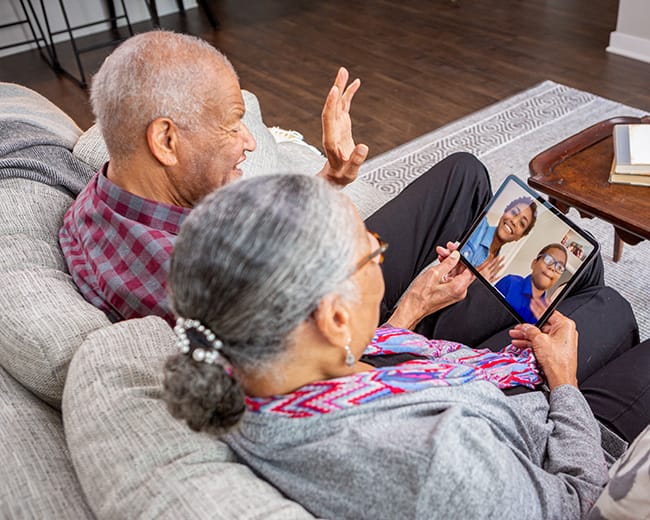 residents facetiming family