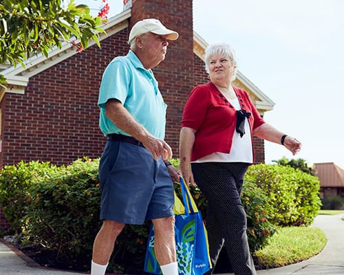 couple walking outside