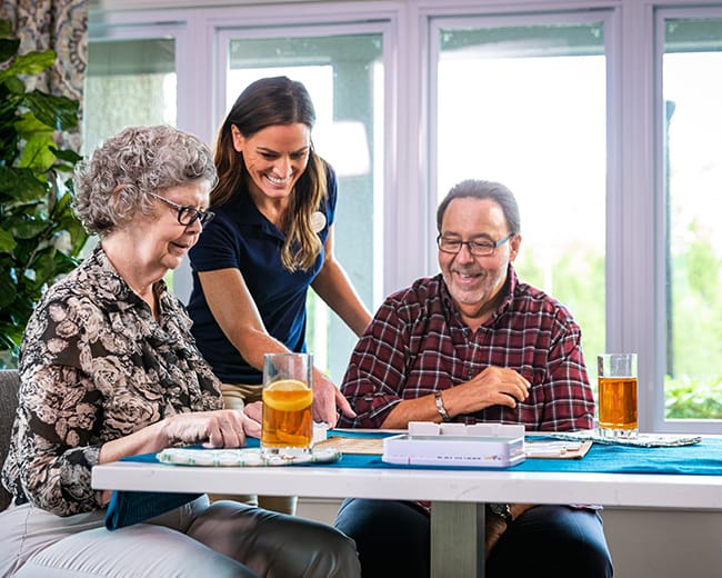 couple sitting at table