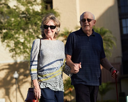 couple walking outside