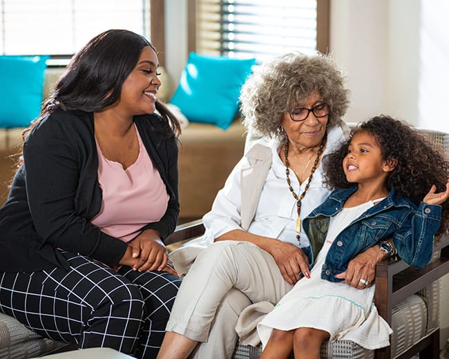 woman with daughter and granddaughter