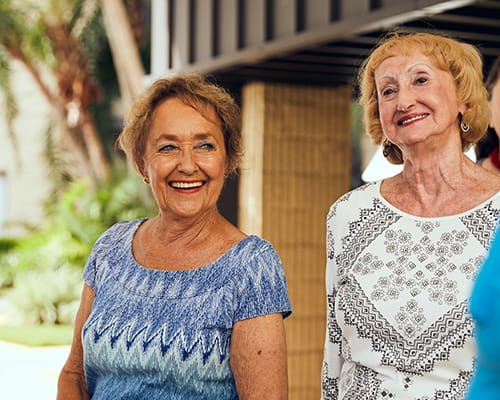 women smiling