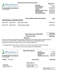 Sample of Brookdale bill