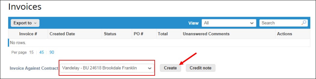 create invoice step 2